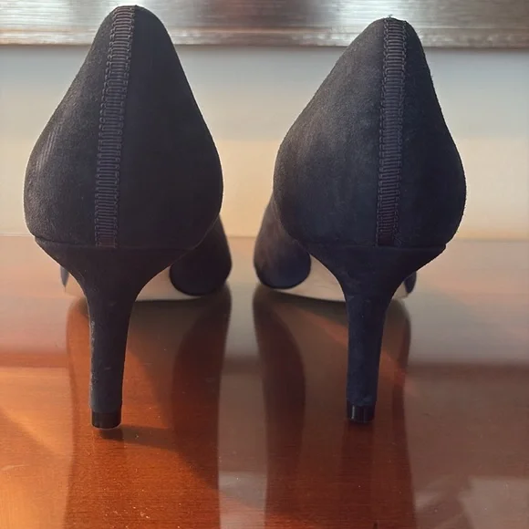 Boden heels New size 9.5 (41) Lara mid heel court shoe pumps navy suede - Picture 6 of 13